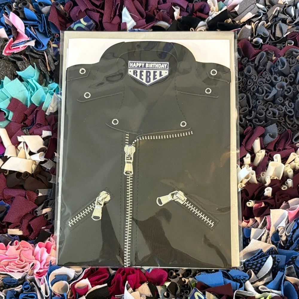🆕Papyrus “Birthday Rebel” Leather Jacket Greeting Card